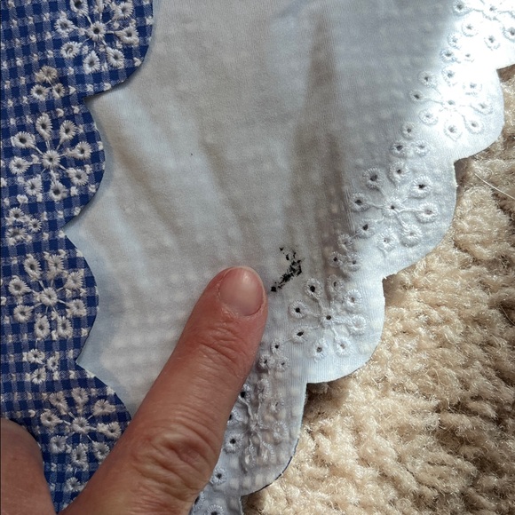 J.Crew Scalloped Bikini Bottom Blue Gingham Medium NWT - Picture 12 of 12